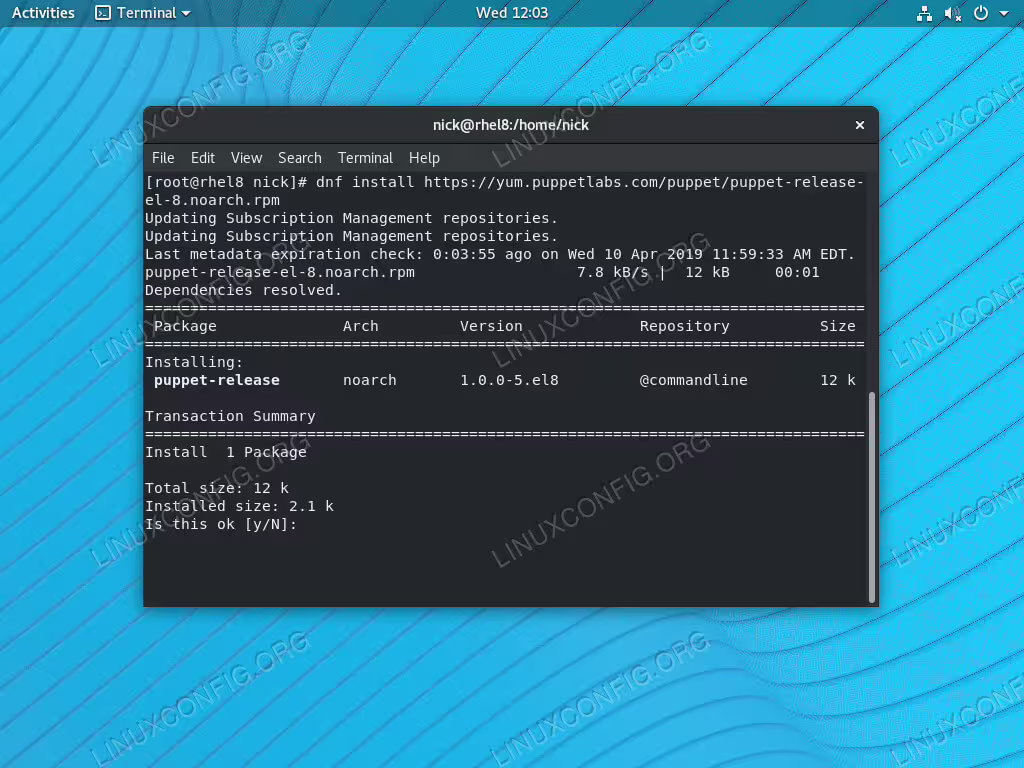 Enable the Puppet Repo on RHEL 8 / CentOS 8
