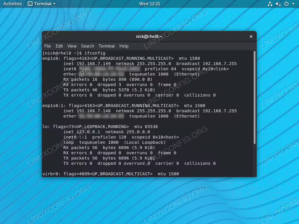 Create Virtual Interface on RHEL 8 / CentOS 8