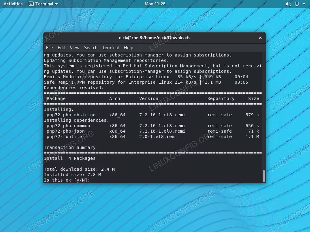 Install PHP mbstring on RHEL 8 / CentOS 8