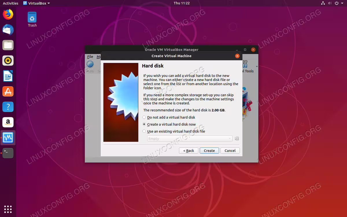 Create HDD on VirtualBox