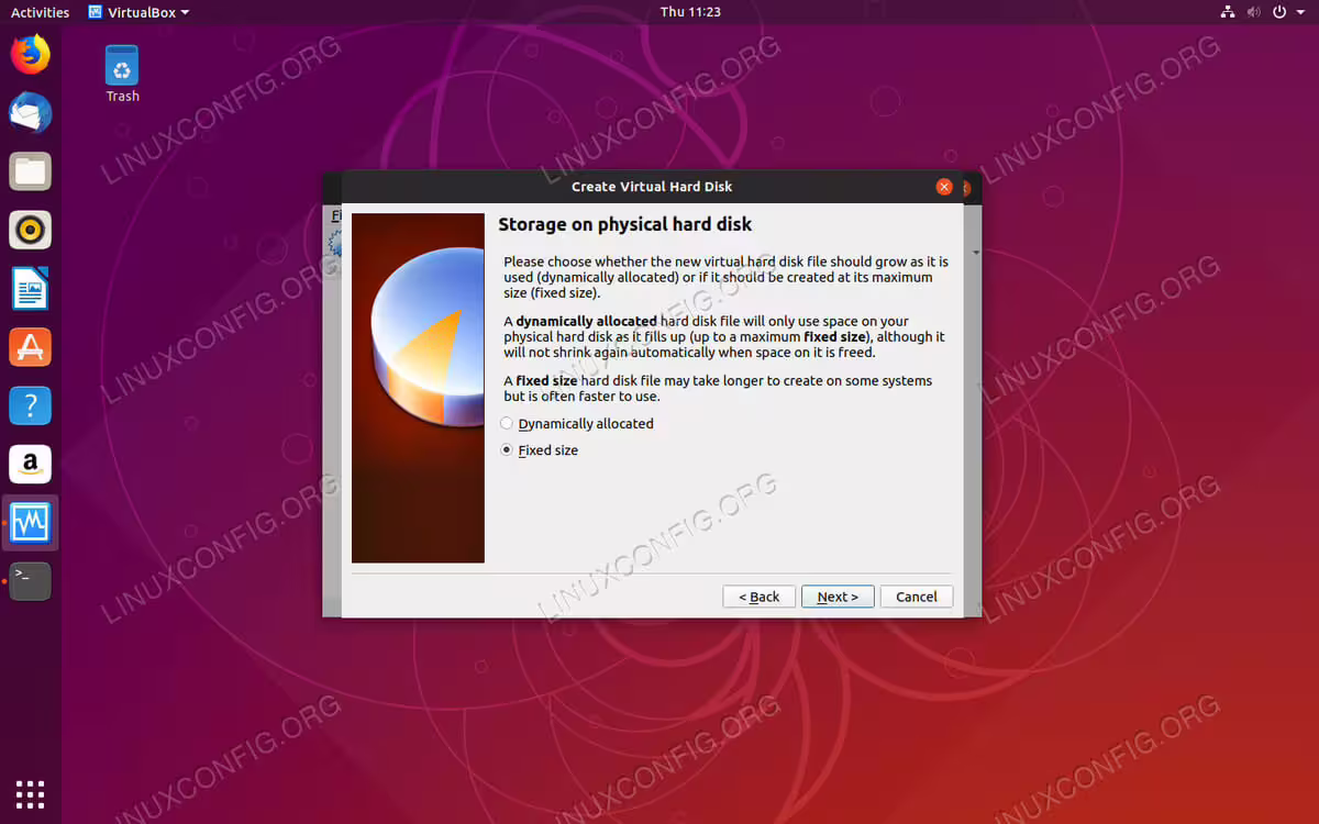 Set HDD Allocation on VirtualBox
