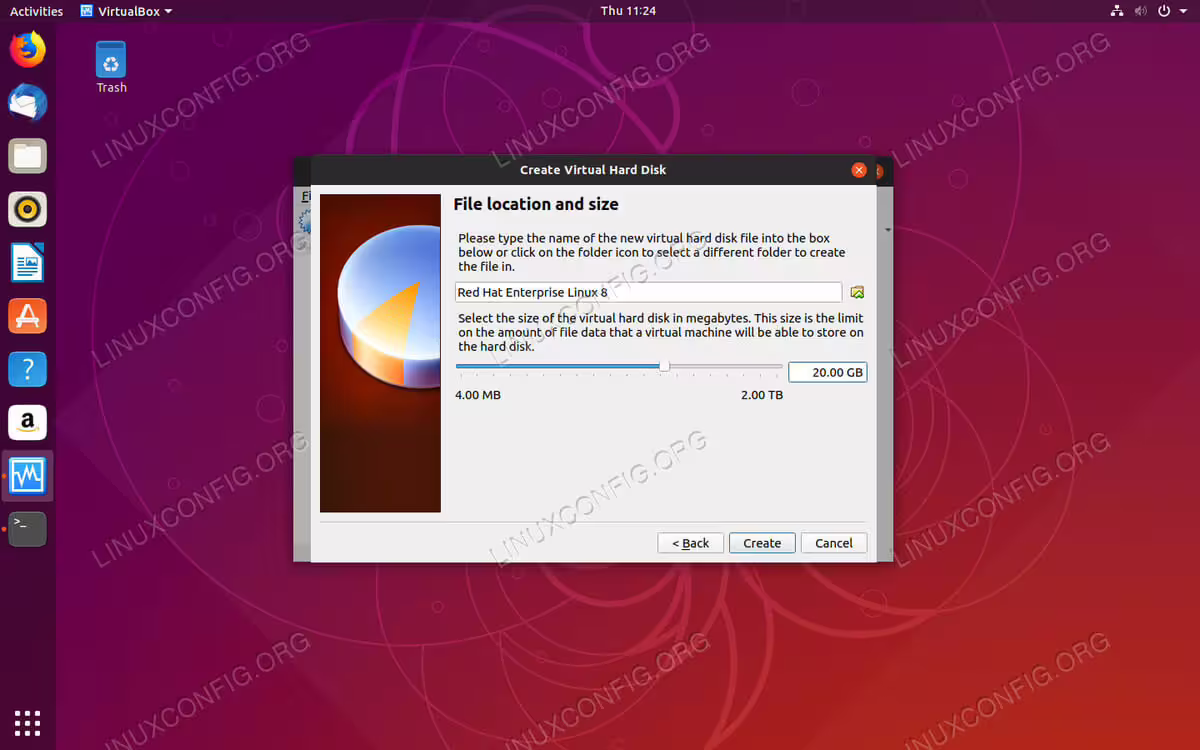 Set HDD Size on VirtualBox