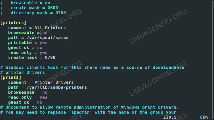 Samba Print Shares on Debian 10