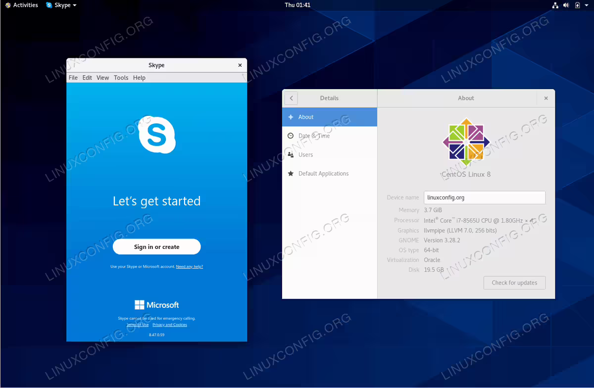 Skype on CentOS 8 Linux