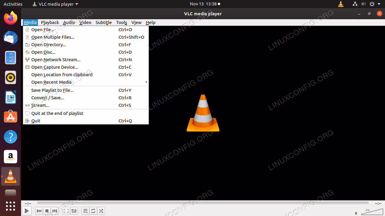 Media Menu on VLC