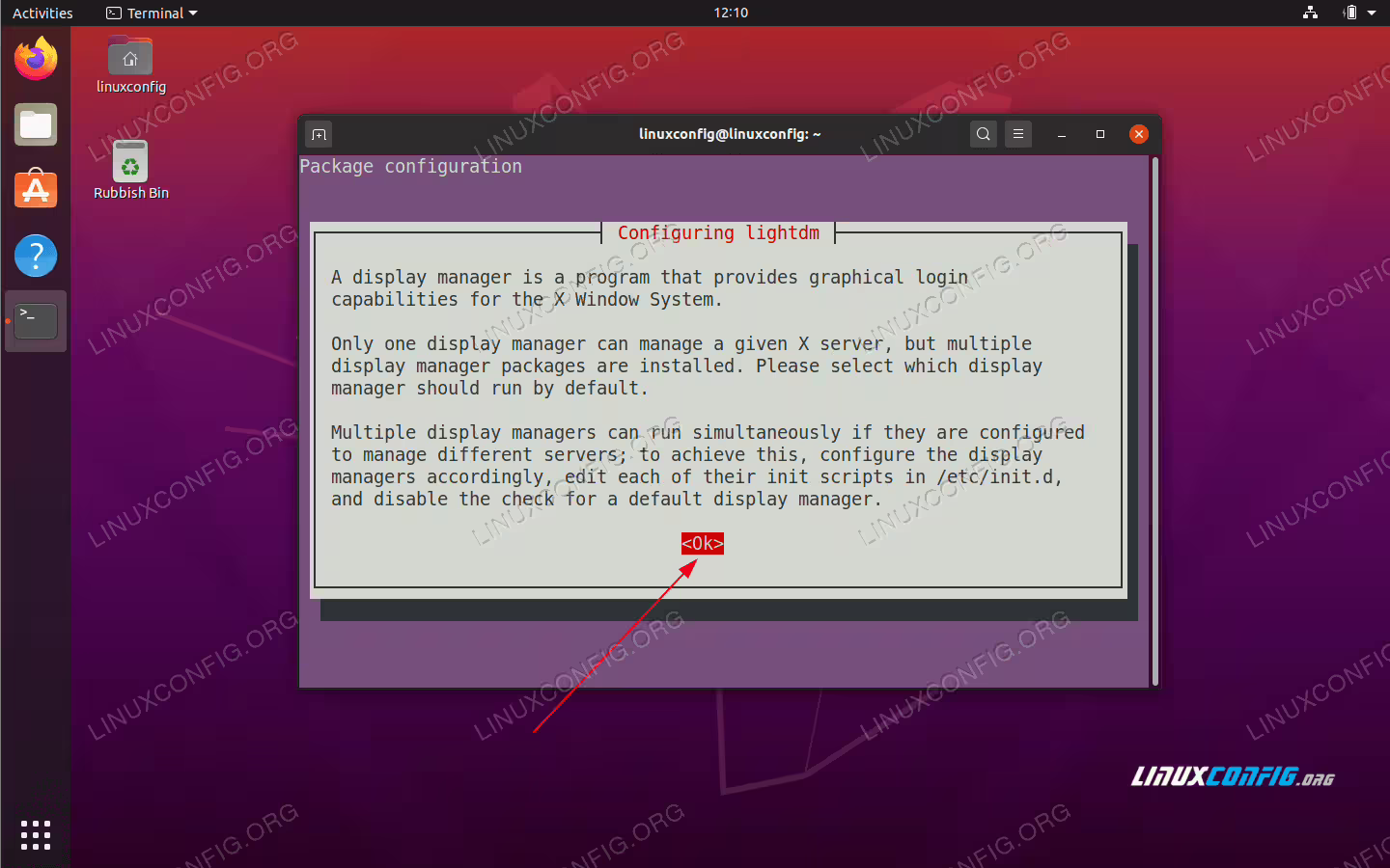 lightdm configuration information