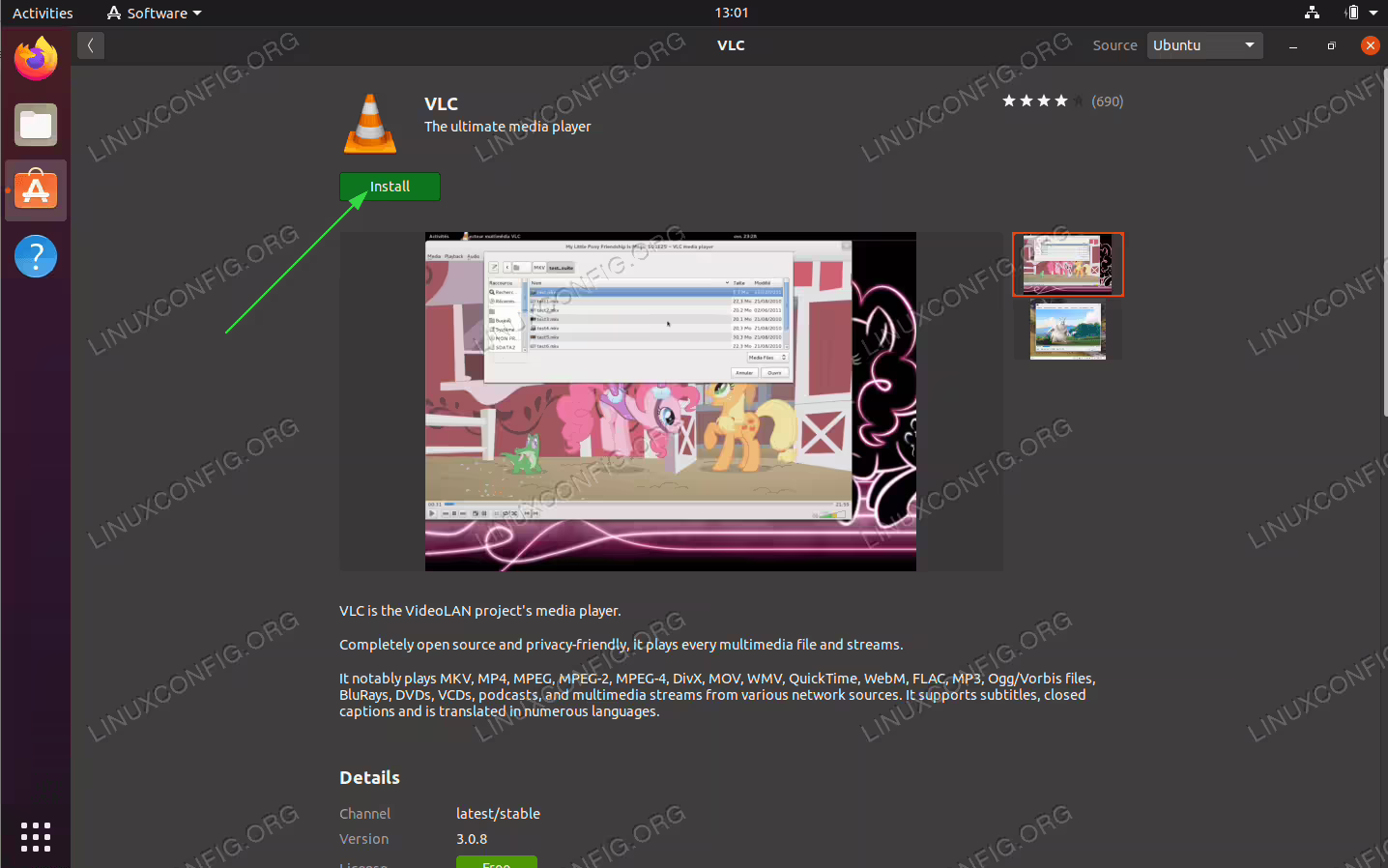 Begin the VLC installation