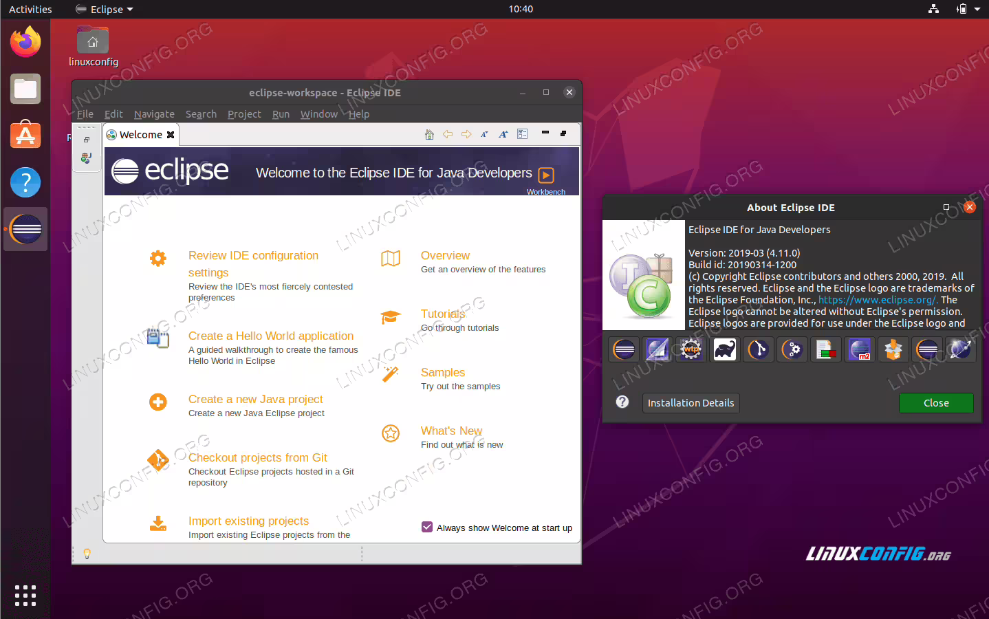 Eclipse IDE on Ubuntu 20.04