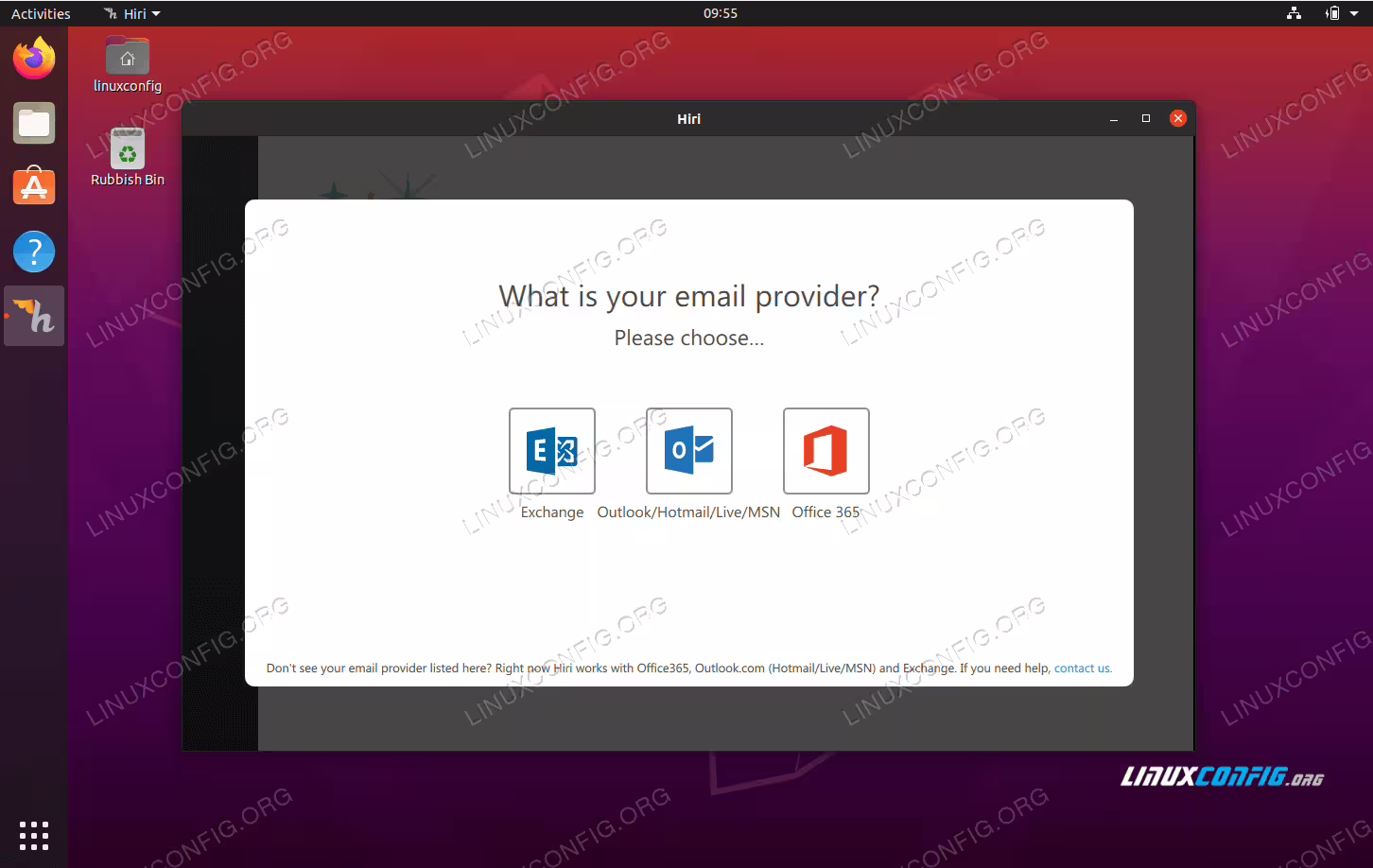hiri desktop e-mail client on Ubuntu 20.04