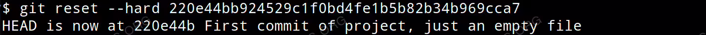 Revert commit using hard reset