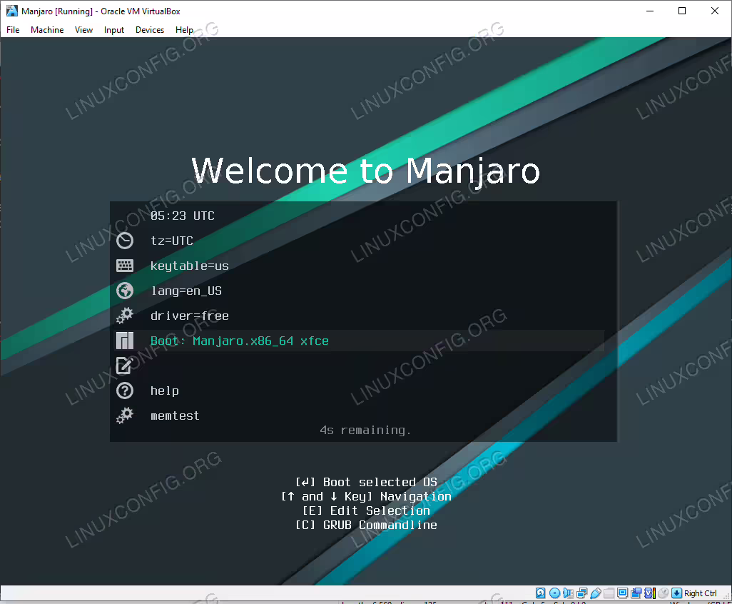 Installing Manjaro inside VirtualBox