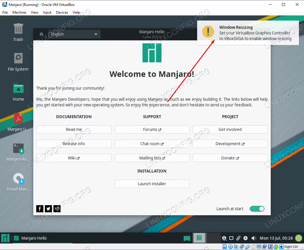 VBoxSVGA is the recommended setting for graphics controller
