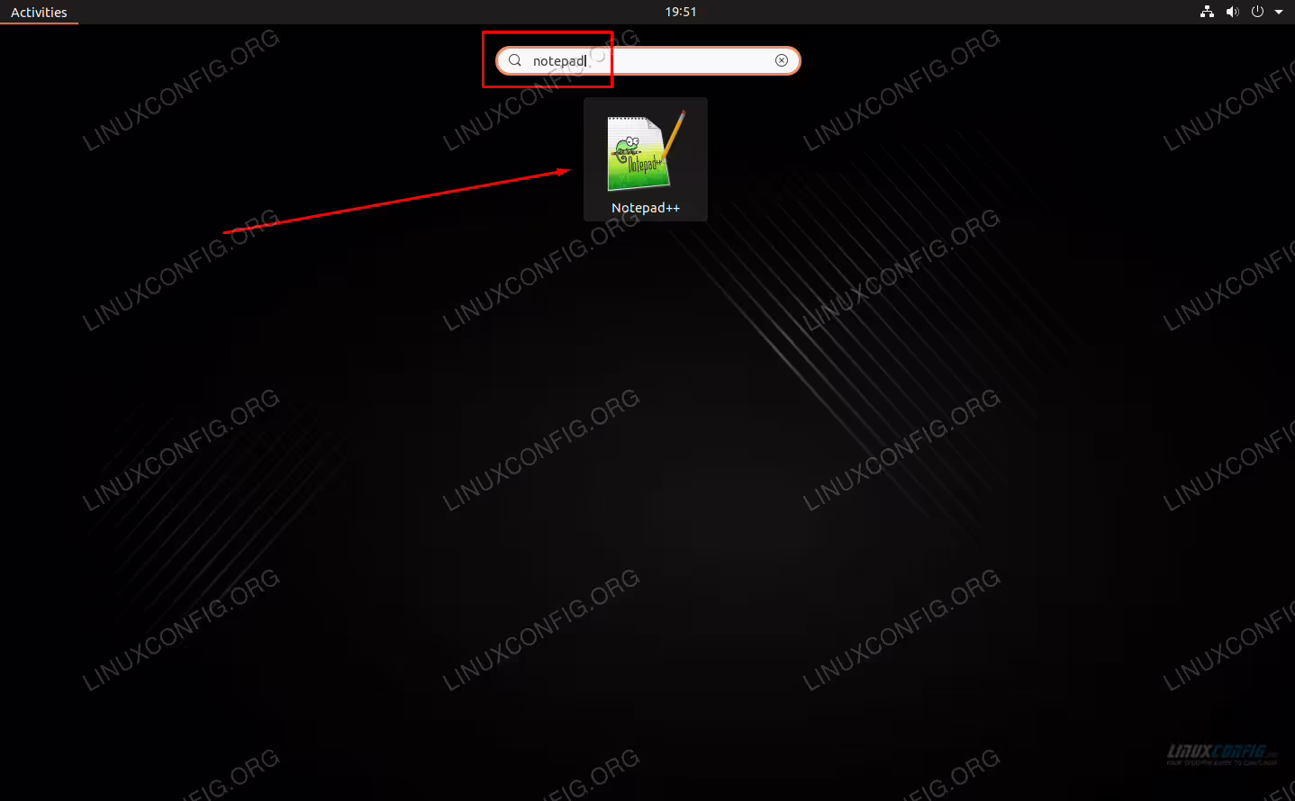 Open Notepad++ from the app launcher or from terminal