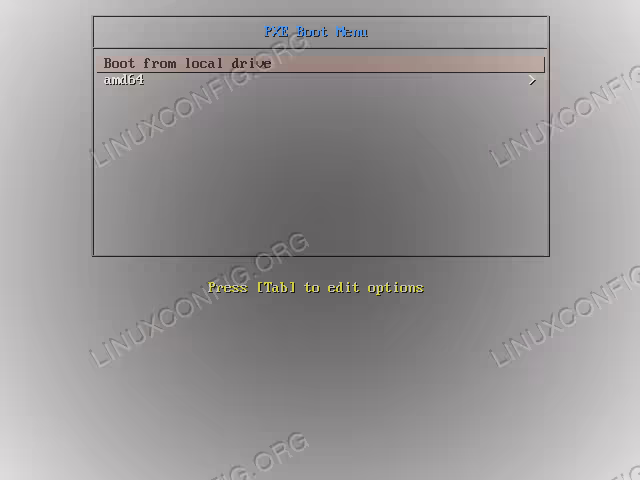 The PXE boot menu pxe_boot_menu