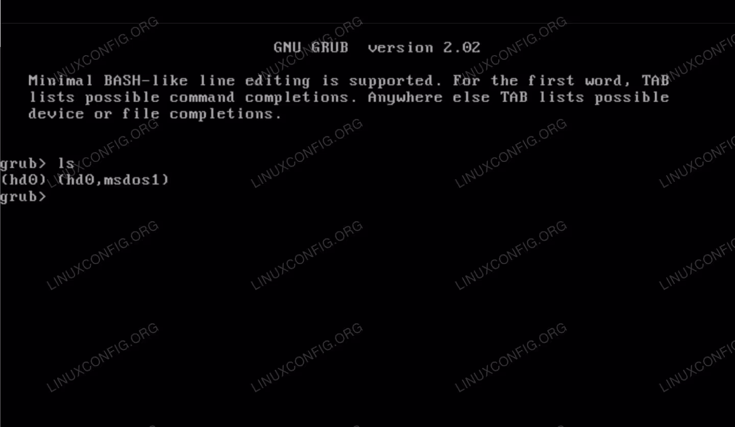 Grub rescue on a Linux system
