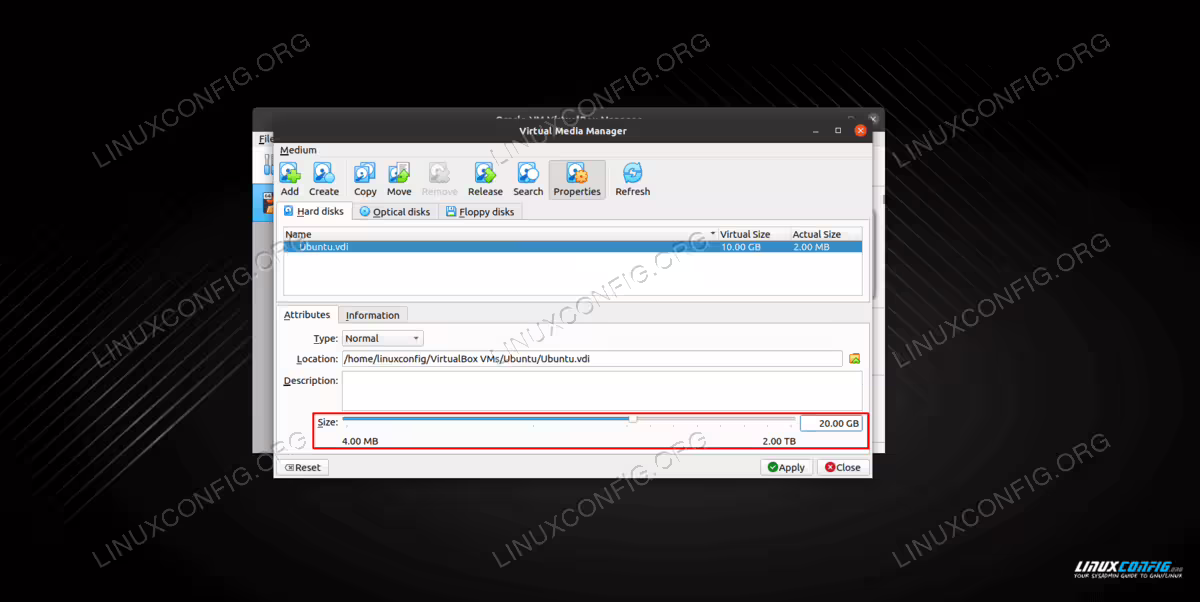 Increasing the size of a VirtualBox guest disk size
