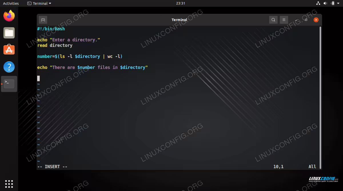 How to set a variable in a Bash script