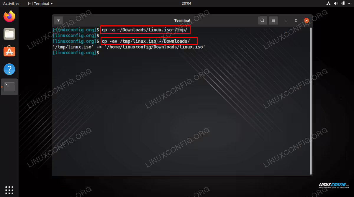 Preserve file permissions and ownership with cp command
