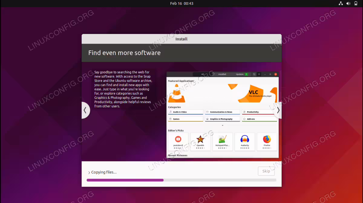 Ubuntu begins to install alongside Windows 10