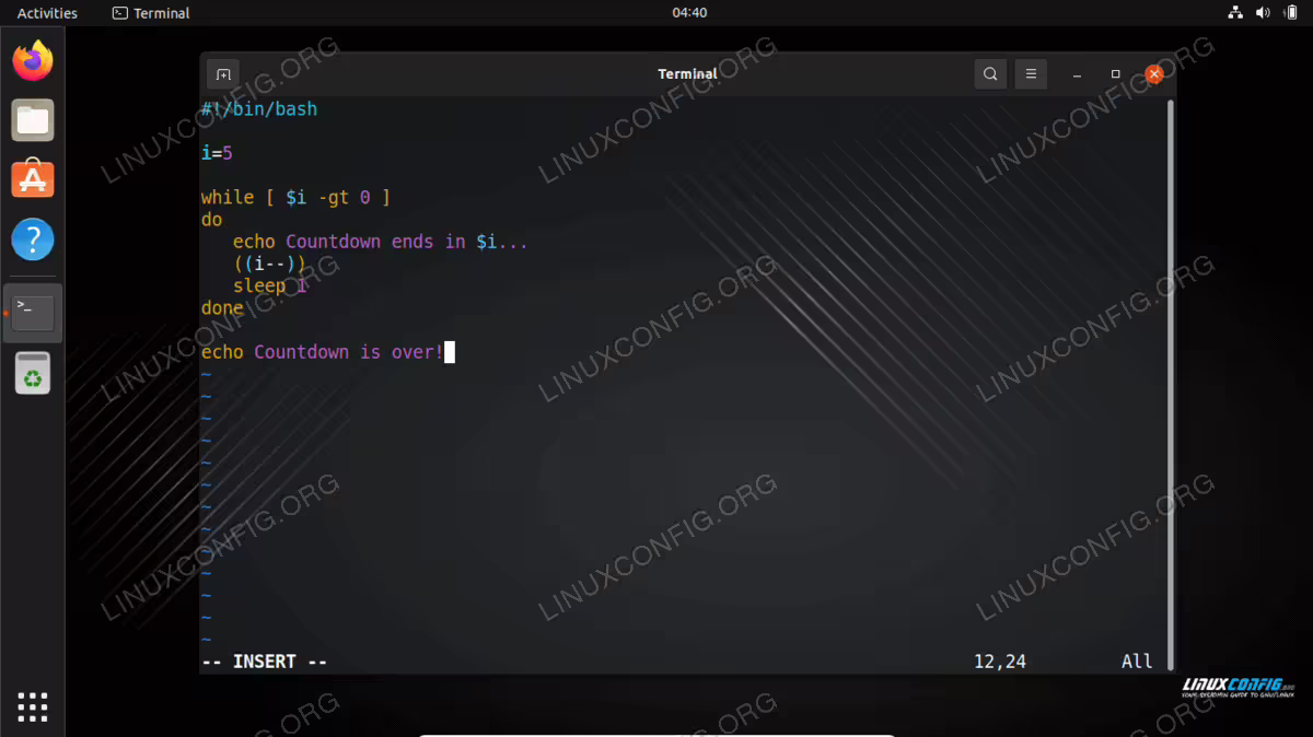 An example of using a while loop in a Bash script on Linux