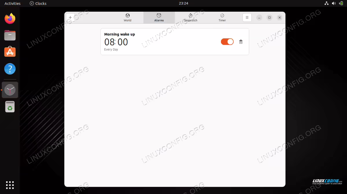 Alarm clock application on Linux