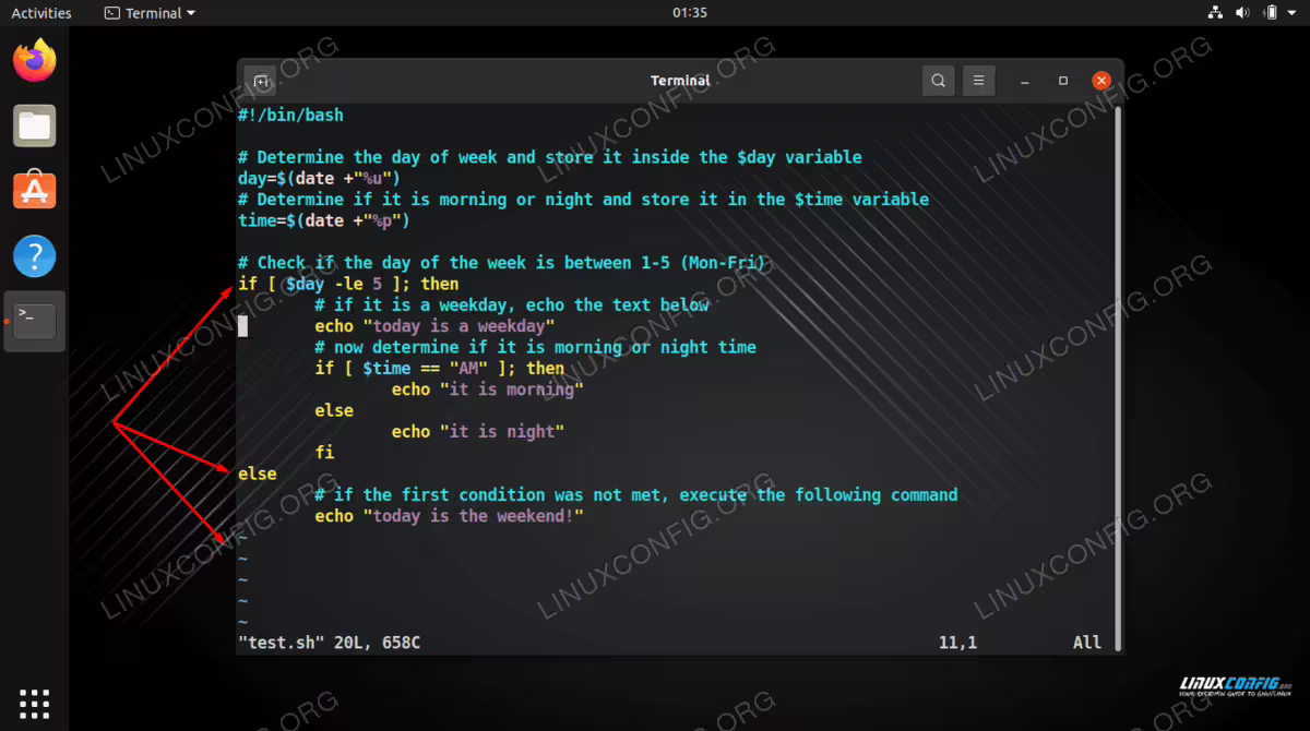 An unclosed if statement, which causes an unexpected end of file error