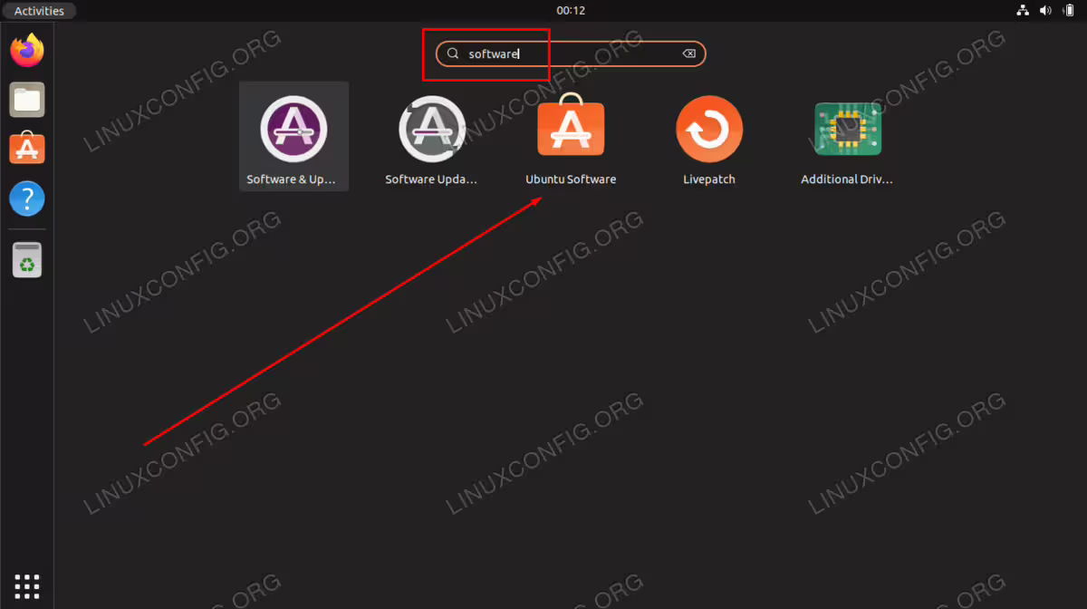 Open Ubuntu Software Application