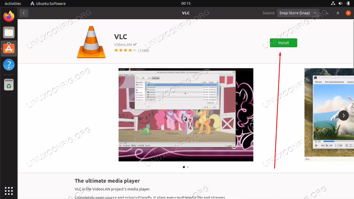 Begin installation of VLC