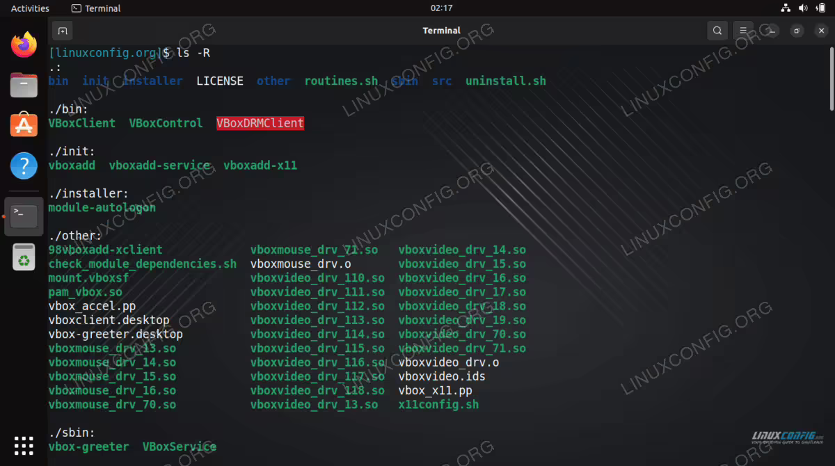 Listing directories recursively with the ls command