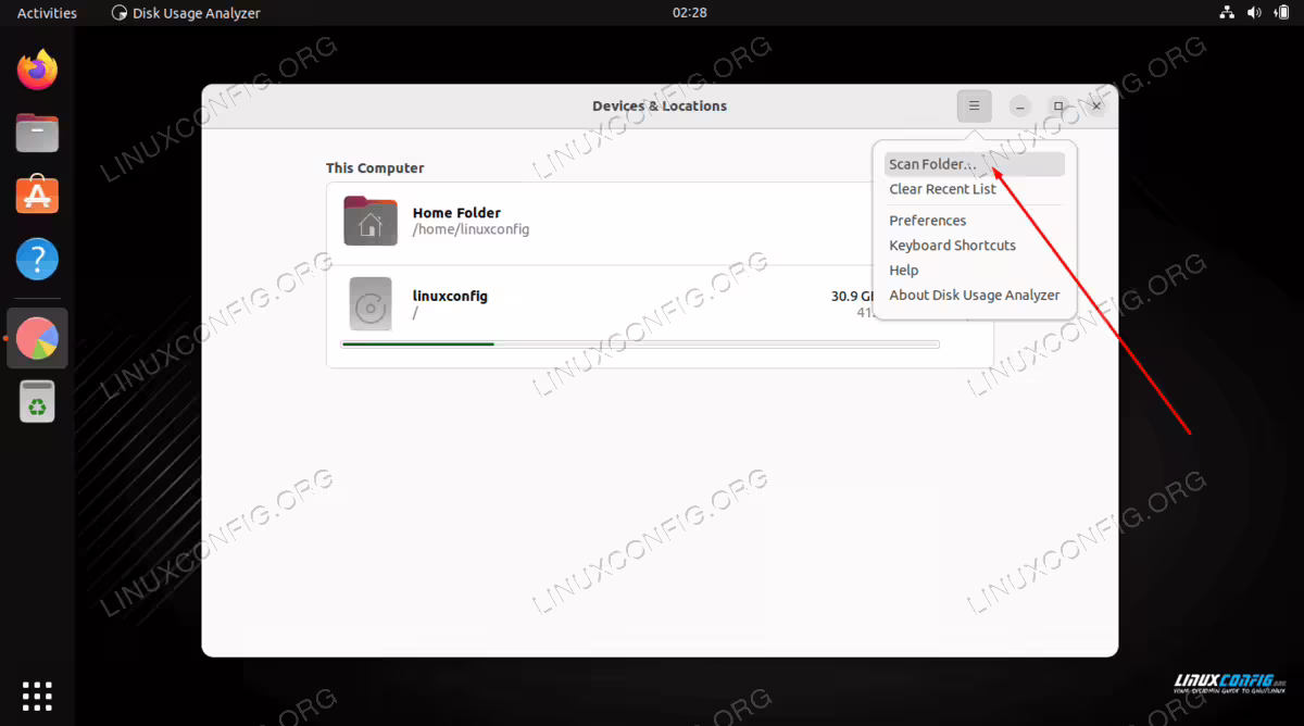 Choose to scan the home folder, whole disk, or select a particular directory