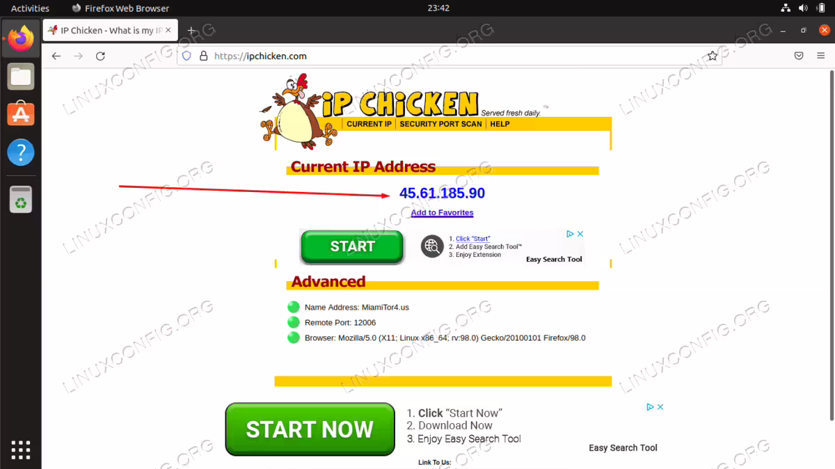 We are browsing anonymously, hence the new IP address from Tor network