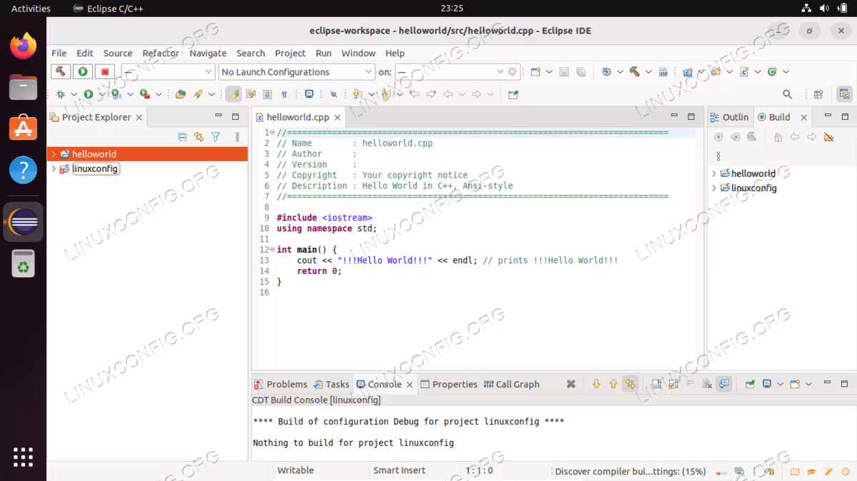 Eclipse IDE for C/C++ Developers on Ubuntu 22.04 Jammy Jellyfish