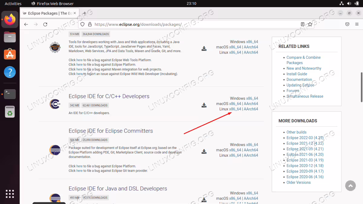Downloading the Eclipse IDE from official website