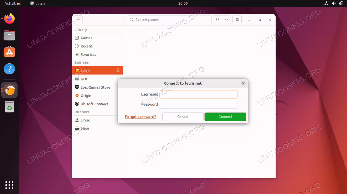 Login to Lutris