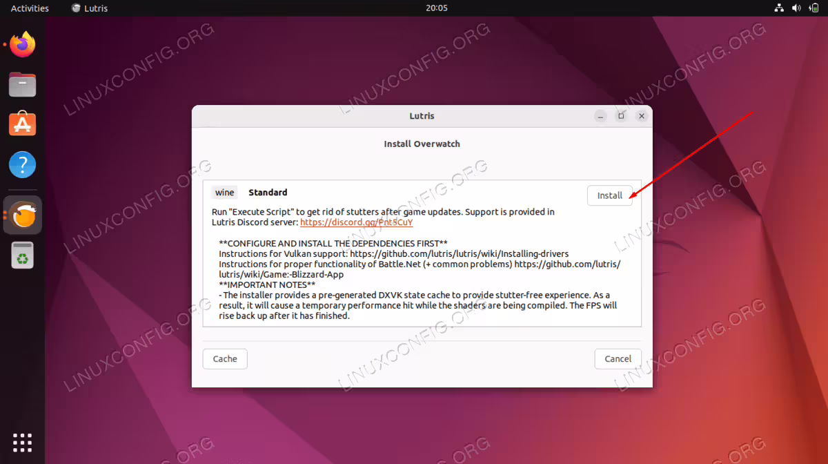 Lutris is installing Overwatch on our Ubuntu 22.04 system