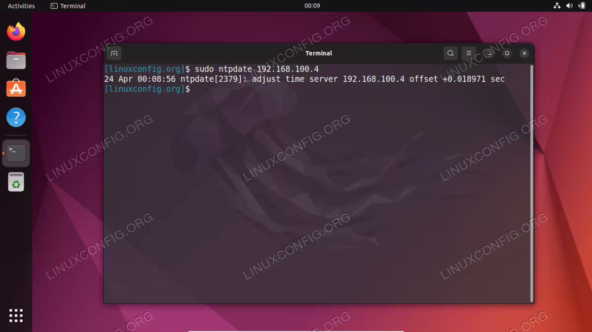 Connection to NTP server is successful