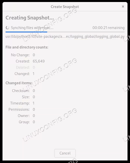 Creating a system snapshot "manually"