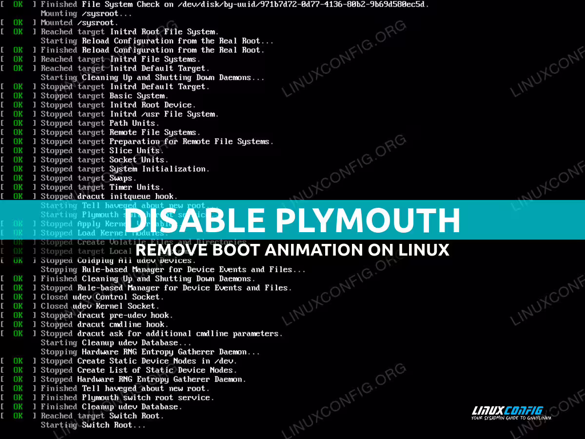 How to disable Plymouth on Linux