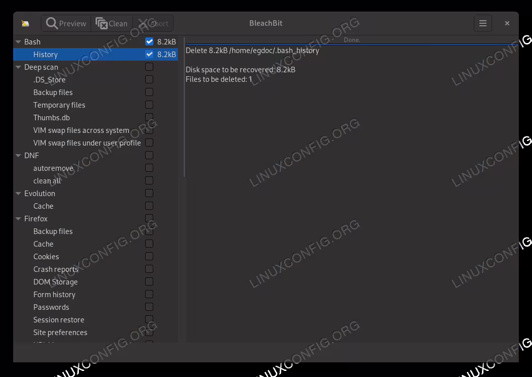 By clicking on the "preview" button we can get a preview of the actions that would be performed as part of one or more operations.