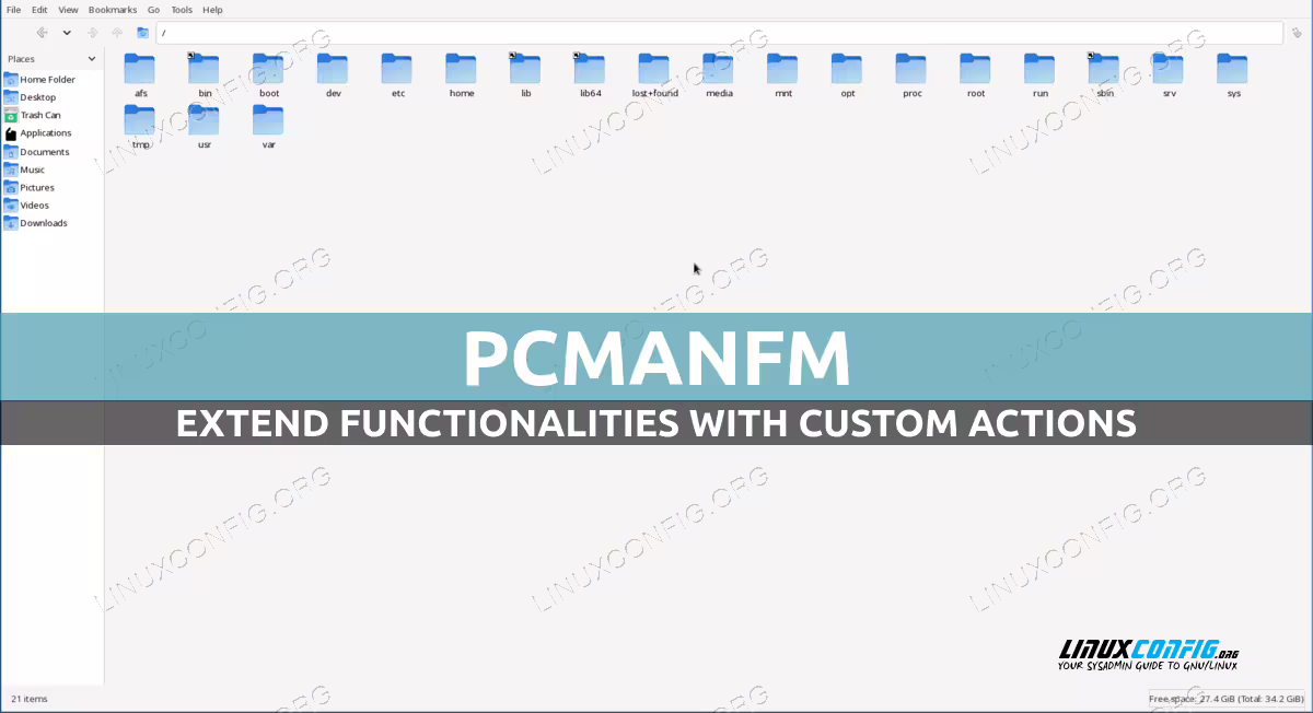How to extend pcmanfm with custom actions