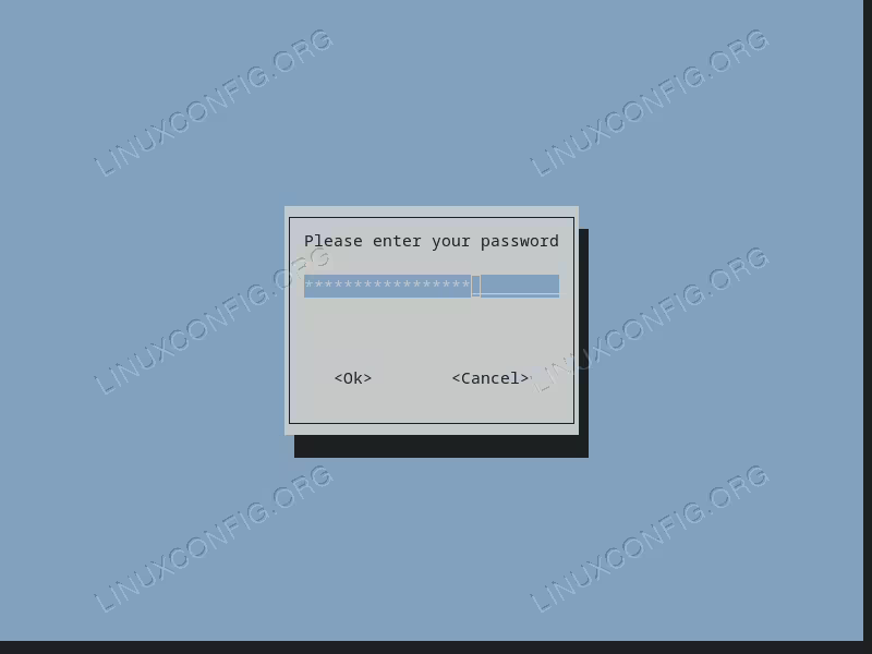 The password input widget