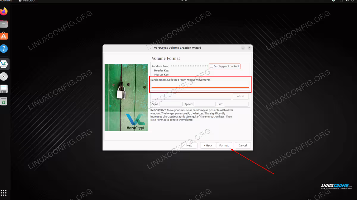 Generate random input with mouse movements then format
