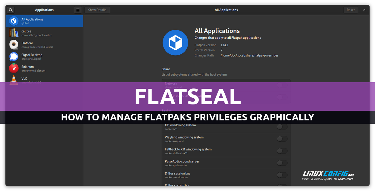 How to manage flatpaks privileges with Flatseal