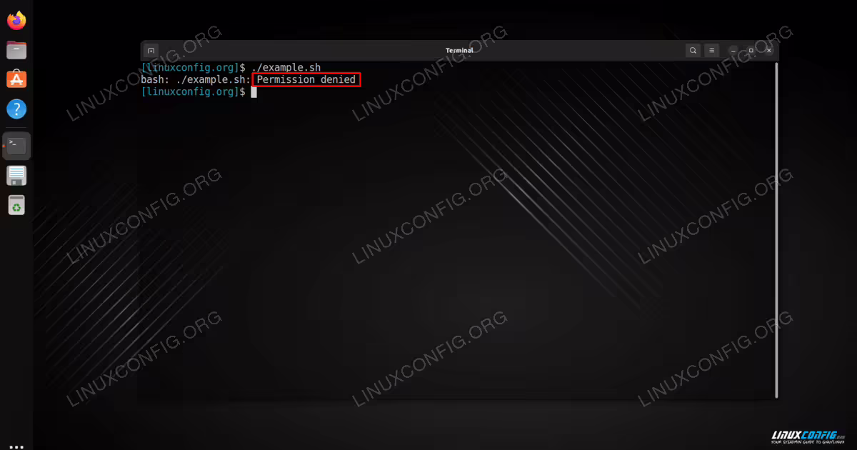 Permission Denied error occurring on Linux when trying to execute a file