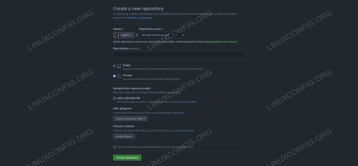 Creating a git repository on Github