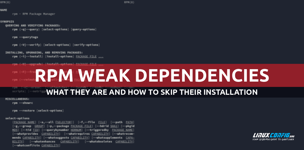 How to skip the installation of rpm weak dependencies