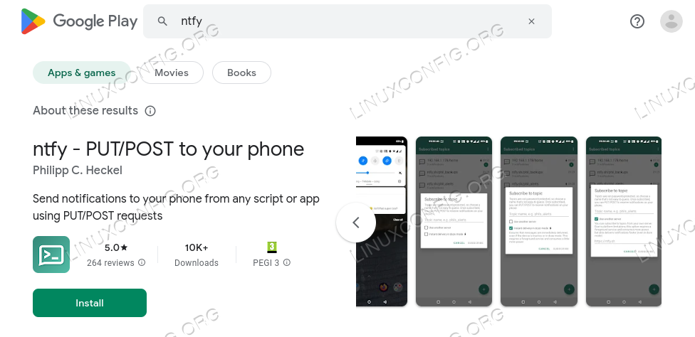 The ntfy app can on Google Play