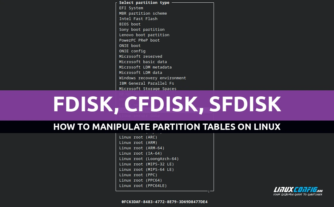 how to manipulate partition tables on linux with fdisk, cfdisk and sfdisk