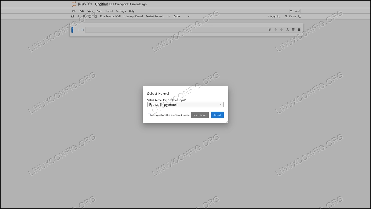 Selecting the notebook kernel
