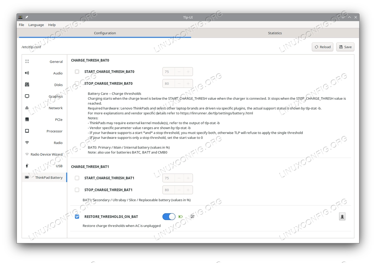Thinkpad-specific settings